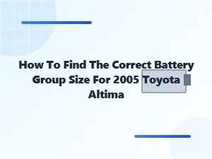 Finding the Correct Battery Group Size for Toyota Altima